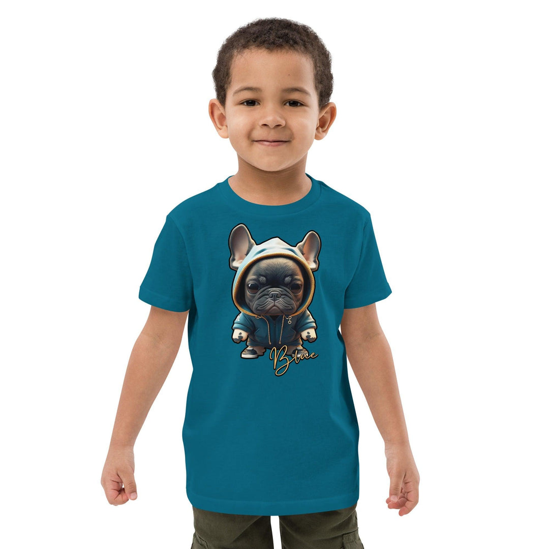 Blue Bio-Baumwoll-T-Shirt für Kinder - Bobbis Store Hunde