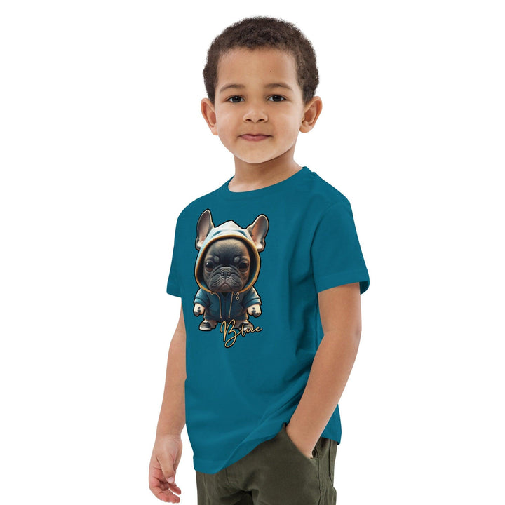 Blue Bio-Baumwoll-T-Shirt für Kinder - Bobbis Store Hunde