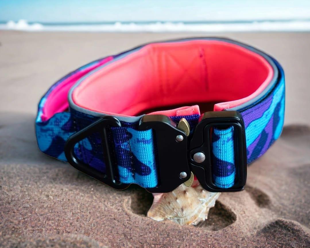 Bobbis Tactical Hundehalsband mit Griff - Lila Camo pink 4cm - Bobbis Store Hunde