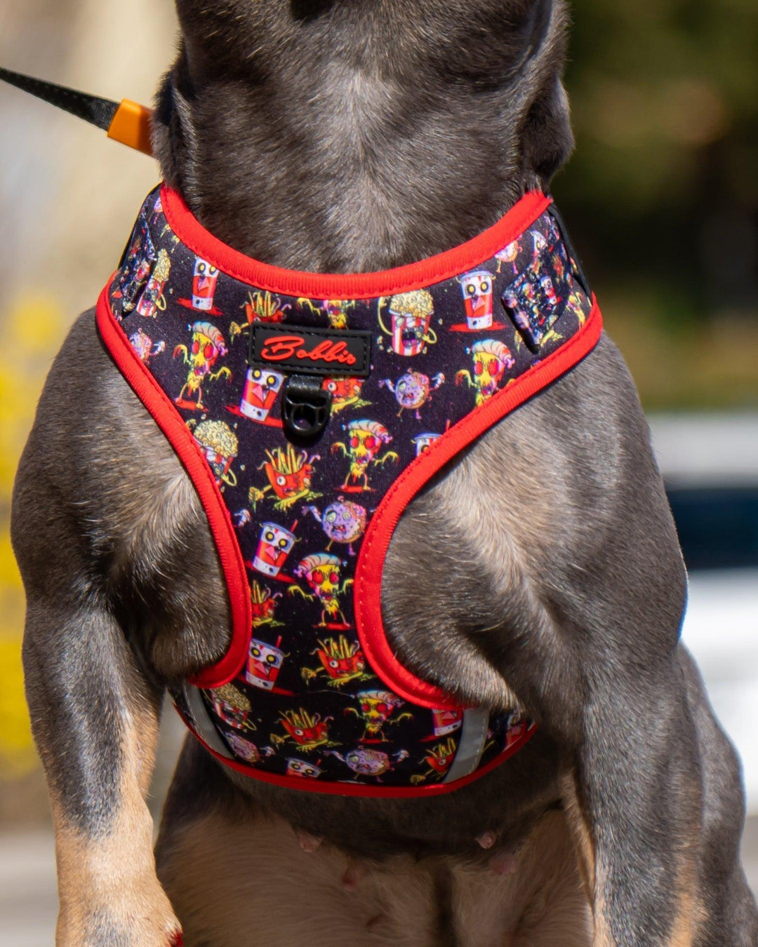 Bobbis Verstellbares Hundegeschirr: FAST FOOD ZOMBIES Rot - Bobbis Store Hunde