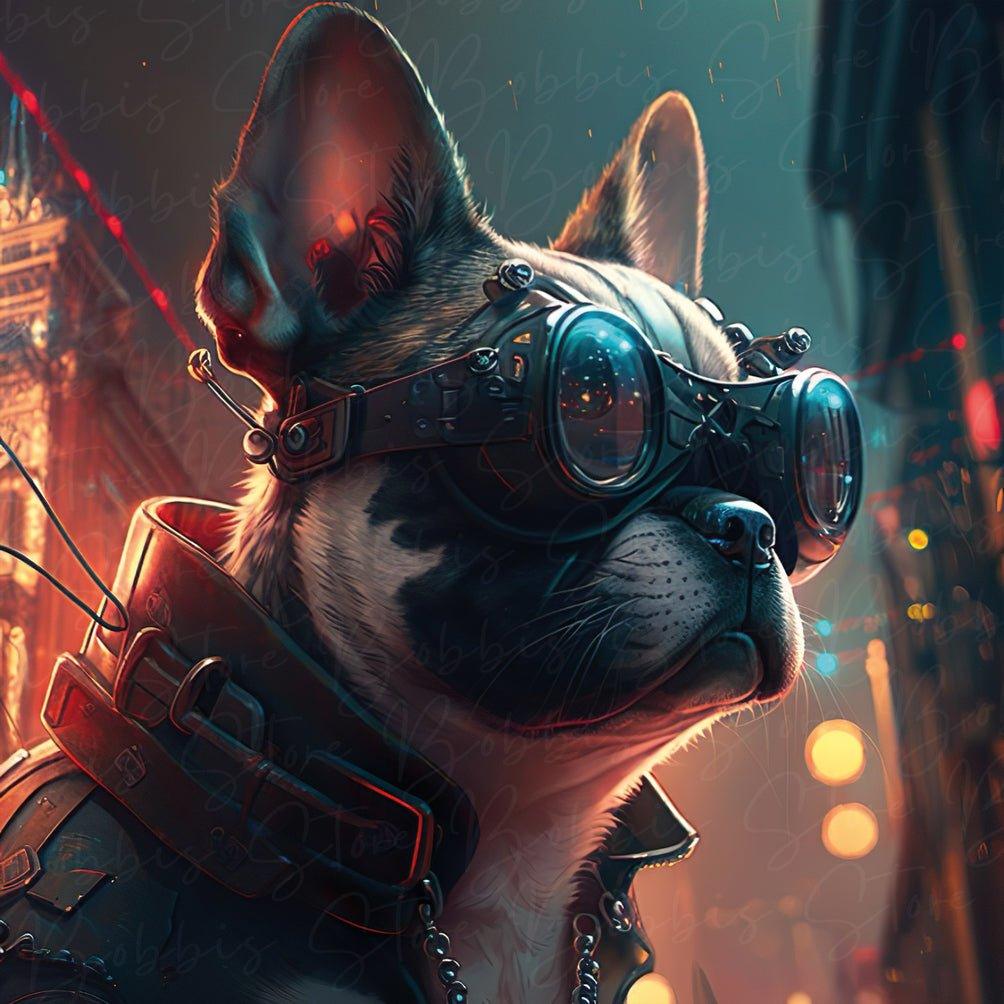 Cyberpunk Frenchie #1 Digitaler Download - Bobbis Store Hunde