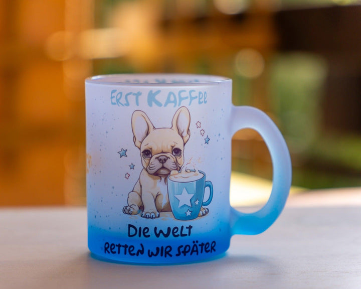 Erst Kaffee blau - Tasse - Bobbis Store Hunde