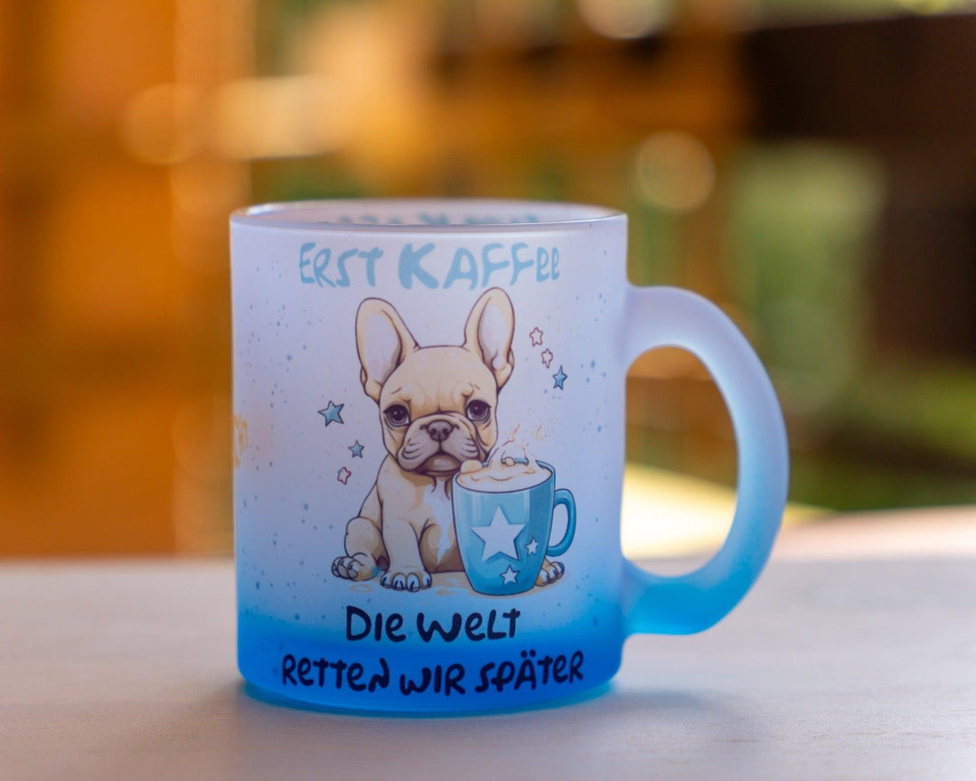 Erst Kaffee blau - Tasse - Bobbis Store Hunde