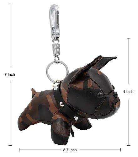 Französische Bulldogge Leder Schlüsselanhänger , Rucksack (Brown) - Bobbis Store Hunde