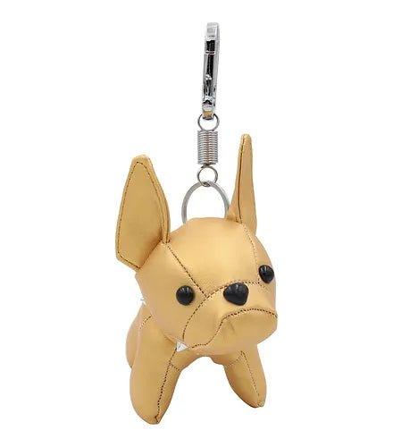 Französische Bulldogge Leder Schlüsselanhänger , Rucksack (Gold) - Bobbis Store Hunde