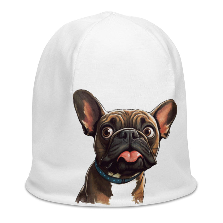 Frenchie Allover-Beanie - Bobbis Store Hunde