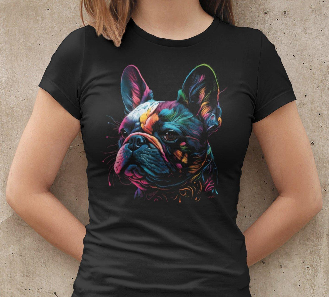 frenchie of psychedelic Lockeres Damen-T-Shirt - Bobbis Store Hunde