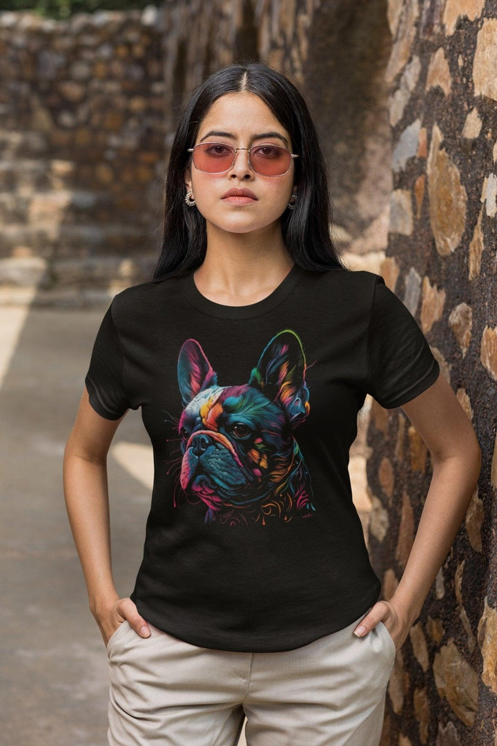 frenchie of psychedelic Lockeres Damen-T-Shirt - Bobbis Store Hunde
