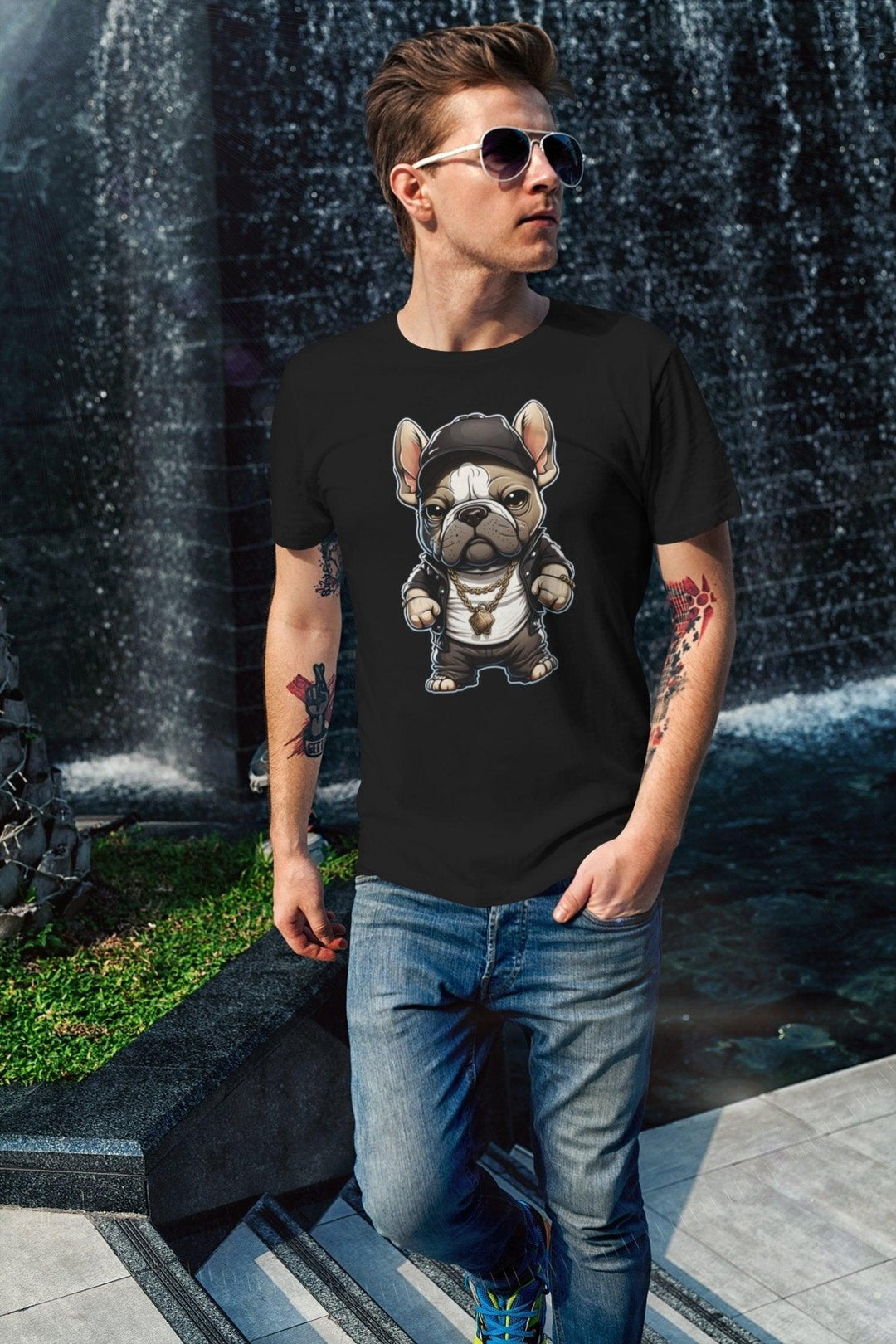 Gangster Dog #4 Unisex-Bio-Baumwoll-T-Shirt - Bobbis Store Hunde