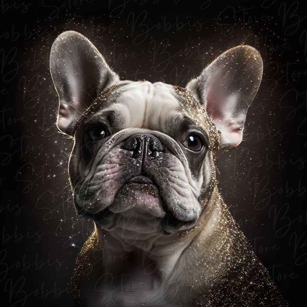 Gold Glitzer Frenchie Digitaler Download - Bobbis Store Hunde
