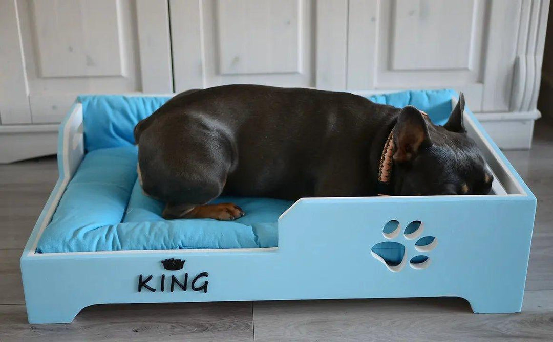 Handgefertigtes Hundebett King blau - Bobbis Store Hunde