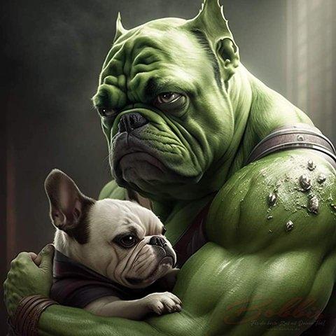 Hulk Frenchie Leinwand - Bobbis Store Hunde