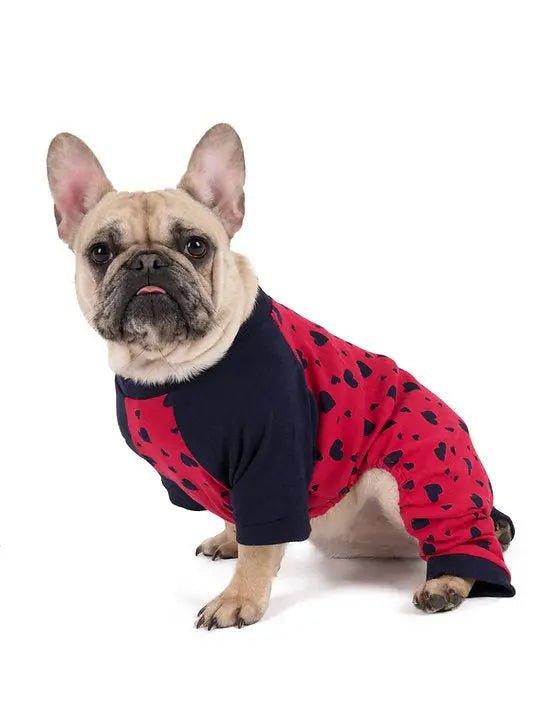 Hunde-Pyjama-Prints aus Baumwolle HERZEN - Bobbis Store Hunde