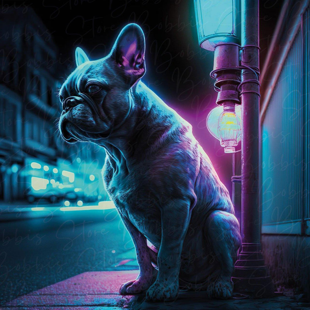 Neon Frenchie Digitaler Download - Bobbis Store Hunde
