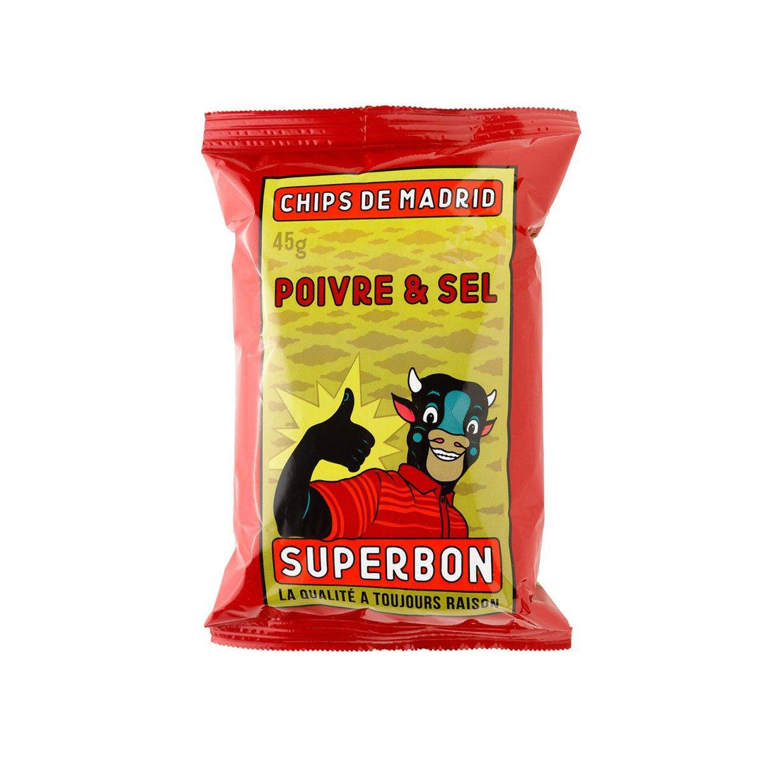 Superbon Chips Poivre und Sel Kartoffelchips mit Pfeffer und Salz 45g - Bobbis Store Hunde