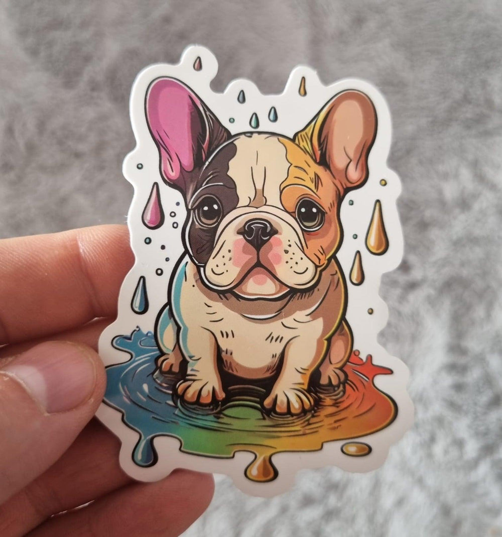 Süße bunte Frenchie Aufkleber Sticker - Bobbis Store Hunde