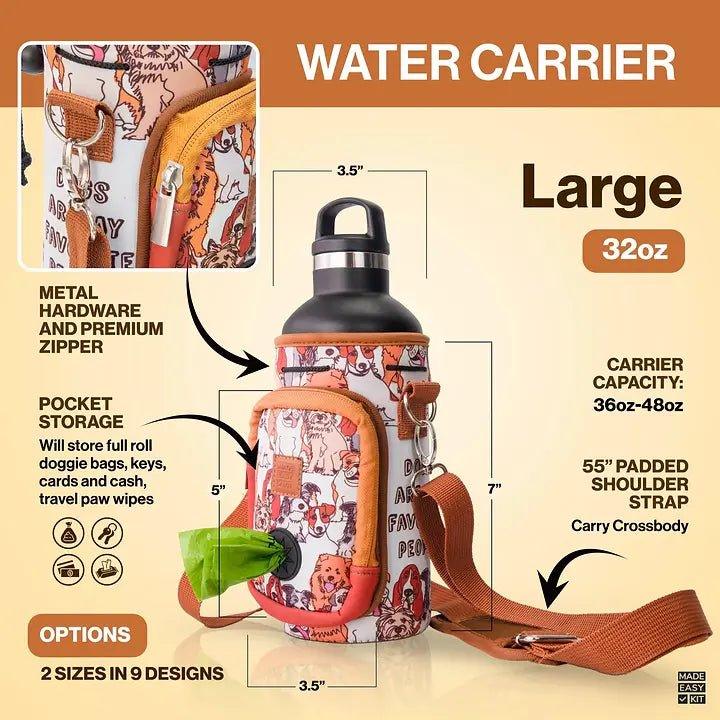 Wasserflaschenträger mit Hundekotbeutel + Silikon-Schüssel - Bobbis Store Hunde